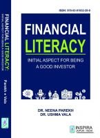 FINANCIAL LITERACY  INITIAL ASPECT FOR BEING  A GOOD INVESTOR