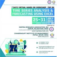 ONE WEEK FDP CUM WORKSHOP ON TIME SERIES ANALYSIS & FORECASTING JULY 25-31, 2022